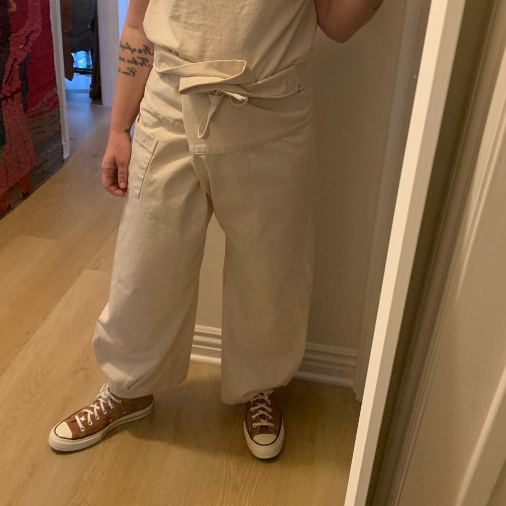 State The Label bisque wrap pants, short hem